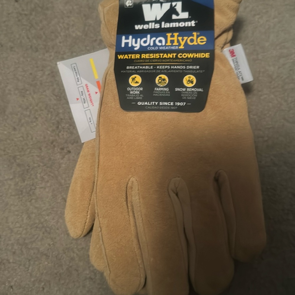 Water resistance cowhide cold weather gloves